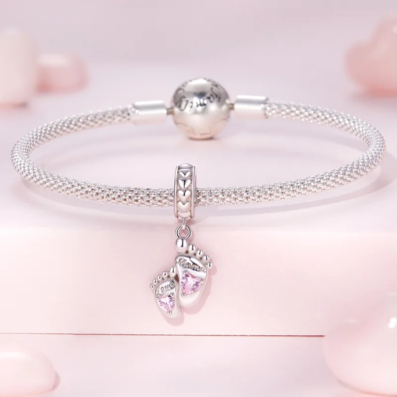 (imagem para) Pandora Style The Footprints of Love Dangle - BSC825 - Visualizar 3