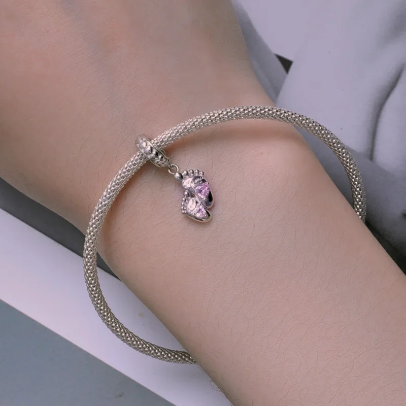 (imagem para) Pandora Style The Footprints of Love Dangle - BSC825 - Visualizar 5