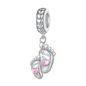(imagem para) Pandora Style The Footprints of Love Dangle - BSC825