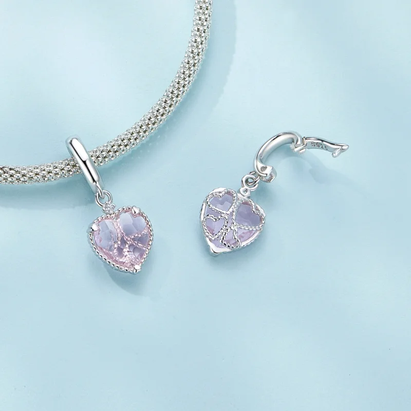 (imagem para) Pingente Coração Rosa Estilo Pandora - SCC2594 - Visualizar 4