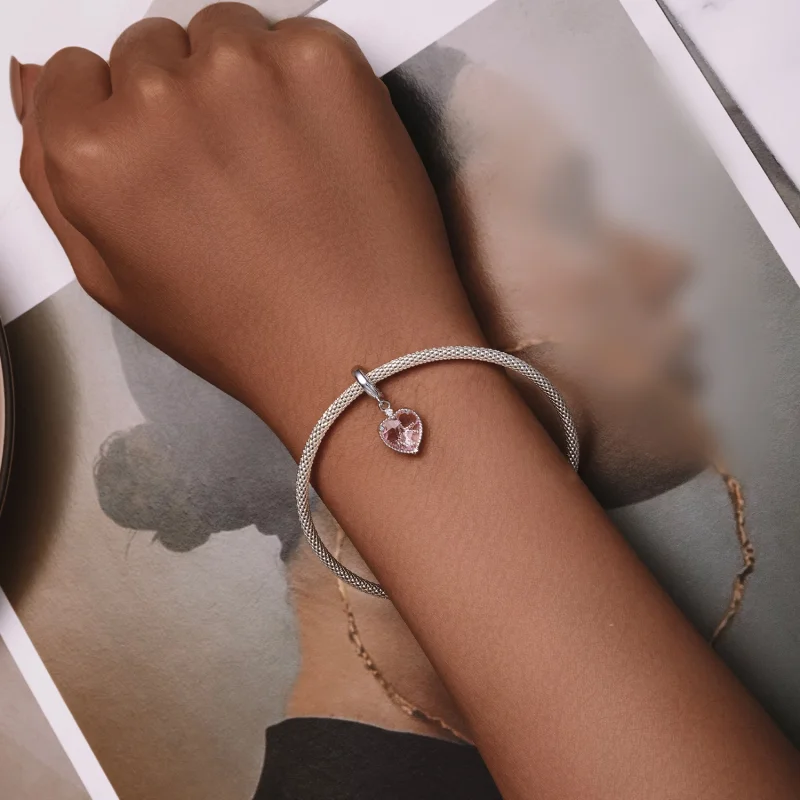 (imagem para) Pingente Coração Rosa Estilo Pandora - SCC2594 - Visualizar 5