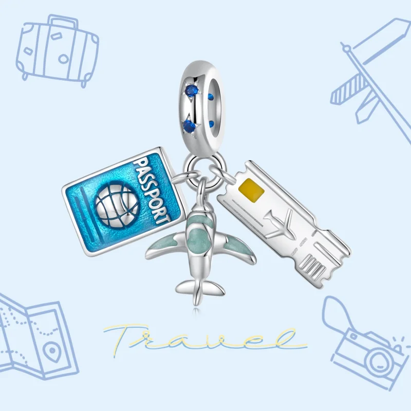 (imagem para) Pingente de Avião de Viagem Estilo Pandora - SCC2479 - Visualizar 3