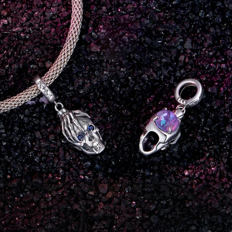 (imagem para) Pingente de Caveira de Halloween Estilo Pandora - SCC2606 - Visualizar 4