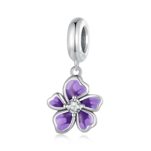 (imagem para) Pingente de Flor Roxa Estilo Pandora - SCC2556