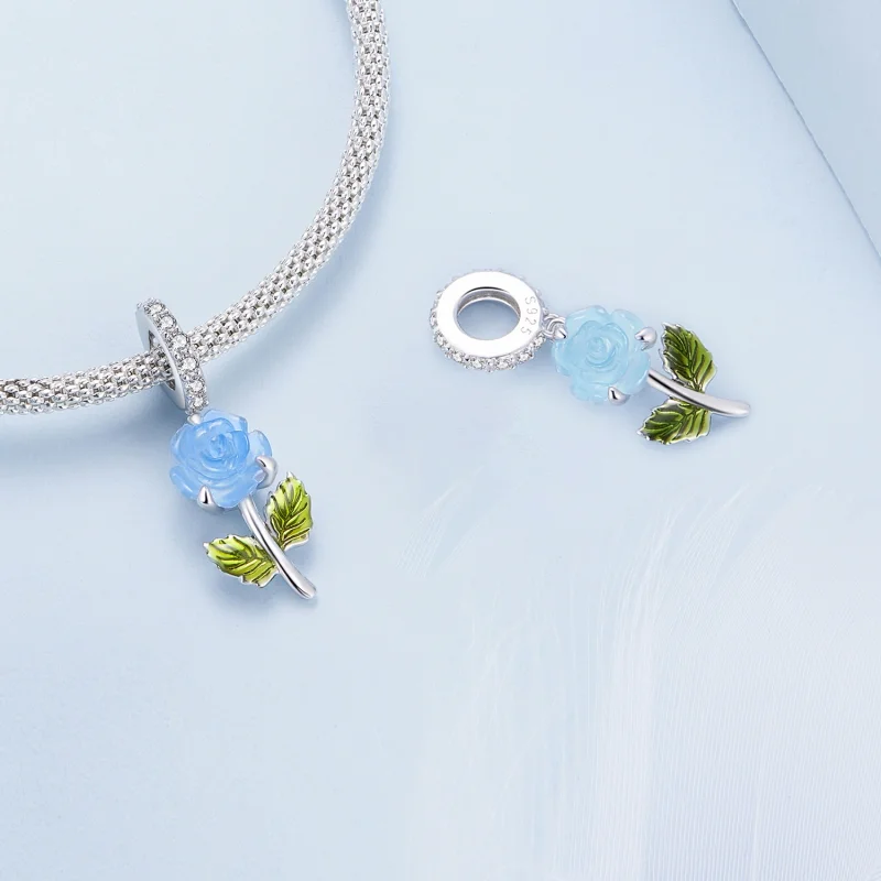 (imagem para) Pingente de Rosa de Cristal Estilo Pandora - BSC824-BU - Visualizar 4