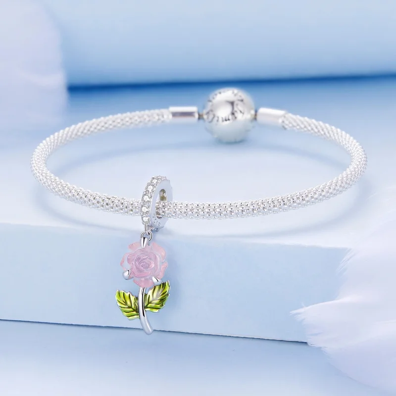 (imagem para) Pingente de Rosa de Cristal Estilo Pandora - BSC824 - Visualizar 3