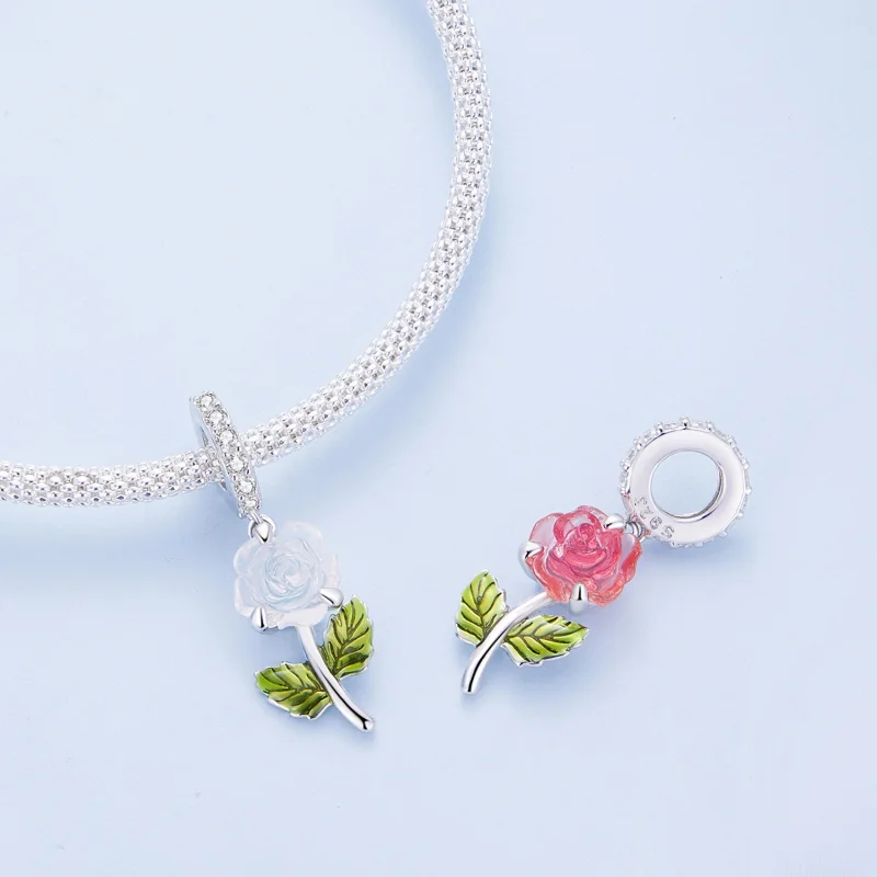(imagem para) Pingente de Rosa de Cristal Estilo Pandora - BSC824 - Visualizar 4