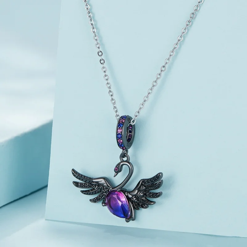 (imagem para) Pingente Estilo Pandora Cisne Negro Oscilante - SCC2490 - Visualizar 2