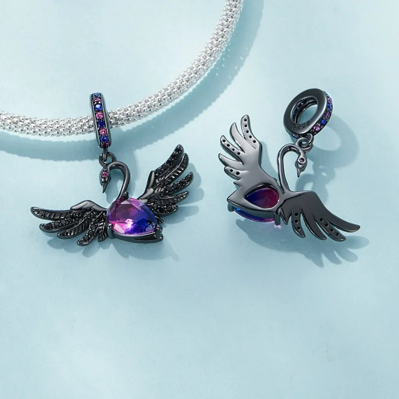 (imagem para) Pingente Estilo Pandora Cisne Negro Oscilante - SCC2490 - Visualizar 4