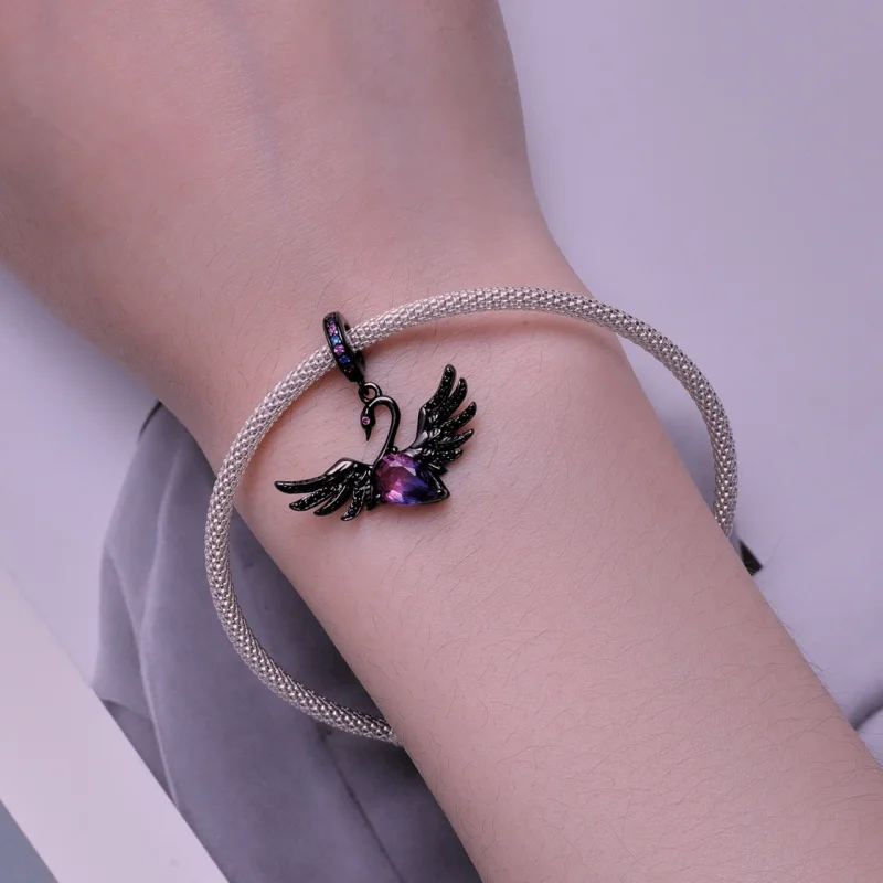 (imagem para) Pingente Estilo Pandora Cisne Negro Oscilante - SCC2490 - Visualizar 5