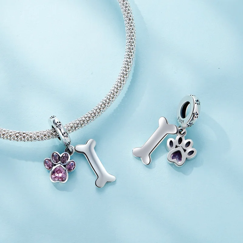 (imagem para) Pingente Pandora Estilo Pata de Cachorro Rosa com Osso - SCC2127-PK - Visualizar 4
