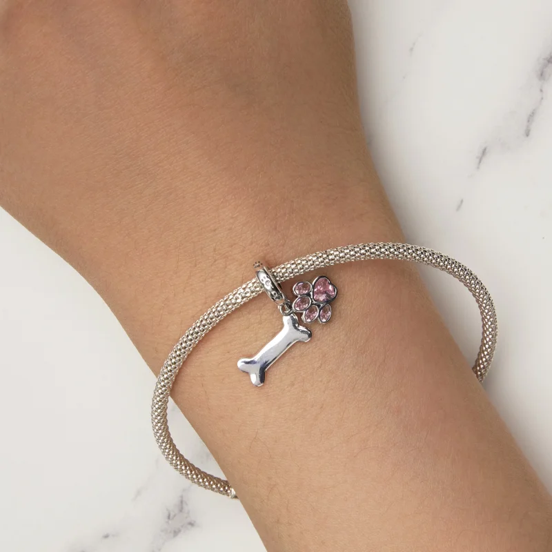 (imagem para) Pingente Pandora Estilo Pata de Cachorro Rosa com Osso - SCC2127-PK - Visualizar 5
