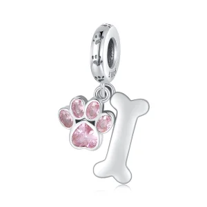 (imagem para) Pingente Pandora Estilo Pata de Cachorro Rosa com Osso - SCC2127-PK