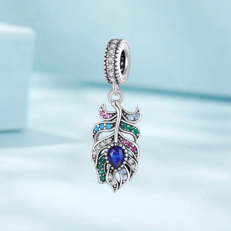 (imagem para) Pingente Pandora Estilo Pena de Pavão - SCC2590 - Visualizar 2