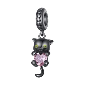 (imagem para) Pingente Pandora Estilo Pequeno Gato Preto - BSC800
