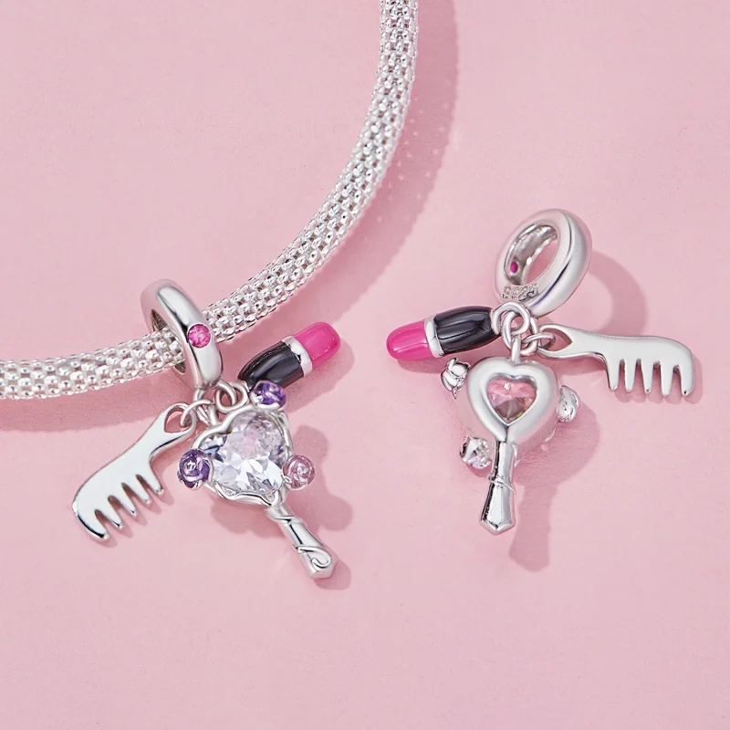 (imagem para) Pingente Pente, Batom e Espelho Pandora Style - SCC2474 - Visualizar 3