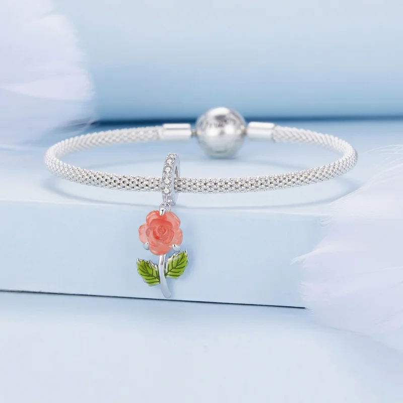 (imagem para) Pingente Rosa de Cristal Estilo Pandora - BSC824-OG - Visualizar 3