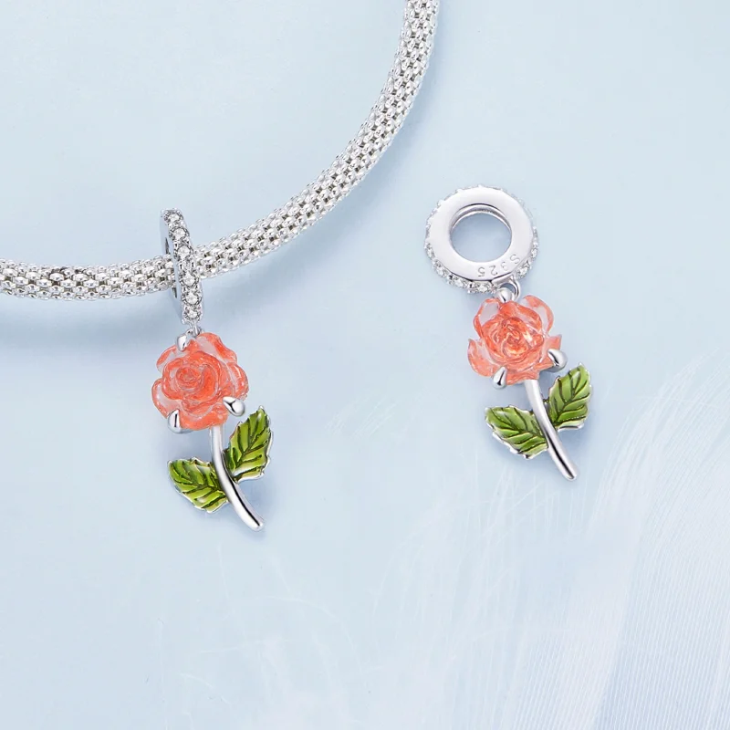 (imagem para) Pingente Rosa de Cristal Estilo Pandora - BSC824-OG - Visualizar 4