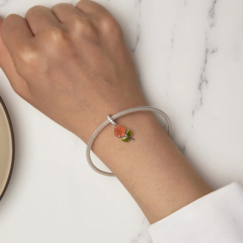 (imagem para) Pingente Rosa de Cristal Estilo Pandora - BSC824-OG - Visualizar 5