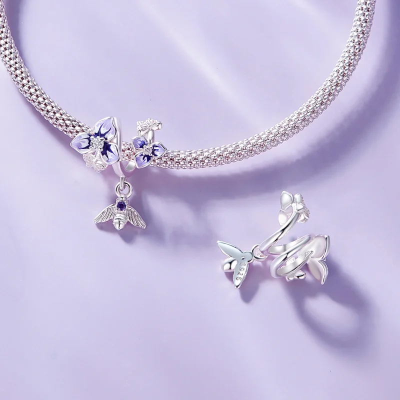 (imagem para) Pingente Suspenso de Amor-Perfeito no Estilo Pandora - SCC2584 - Visualizar 6