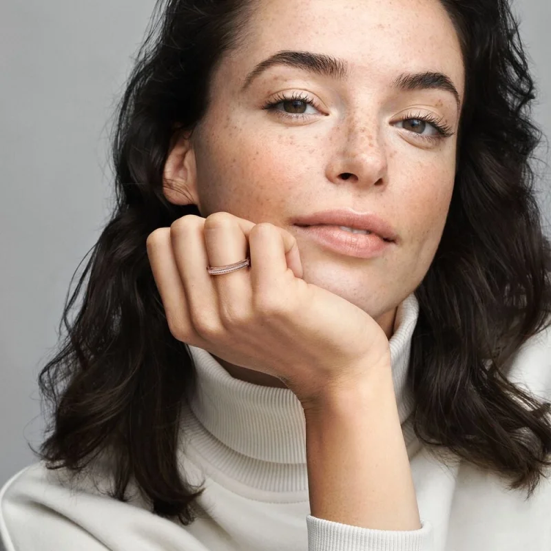 (imagem para) Anel I-D Pavé Signature Pandora - 182283C01 - Visualizar 6