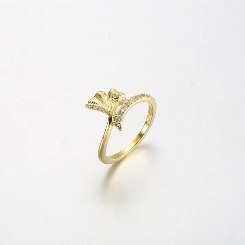 (imagem para) Anel Pandora Ginkgo banhado a ouro 14k - 162444C01 - Visualizar 2