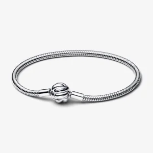 (imagem para) Bracelete de corrente cobra em prata esterlina com fivela de nó do amor - 592422C00