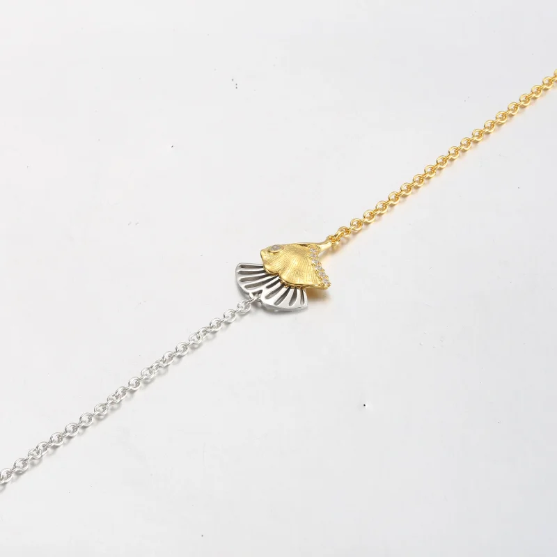 (imagem para) Bracelete de corrente Pandora Ginkgo em prata esterlina e banhada a ouro 14k - 5 - Visualizar 3