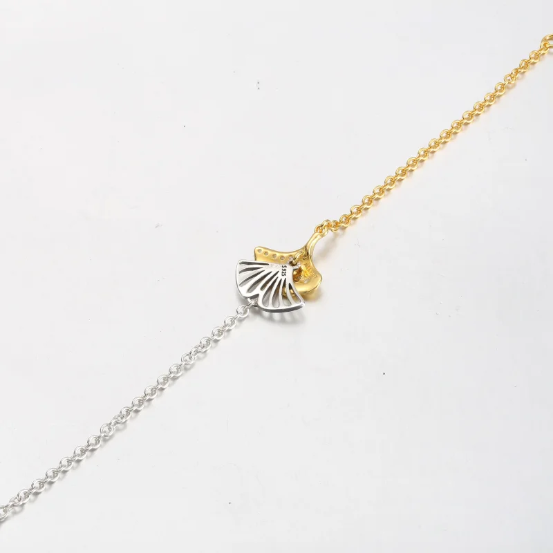 (imagem para) Bracelete de corrente Pandora Ginkgo em prata esterlina e banhada a ouro 14k - 5 - Visualizar 4