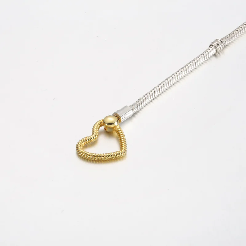 (imagem para) Bracelete Pandora Moments Coração com Fecho em Corrente Snake - 569539C00 - Visualizar 3