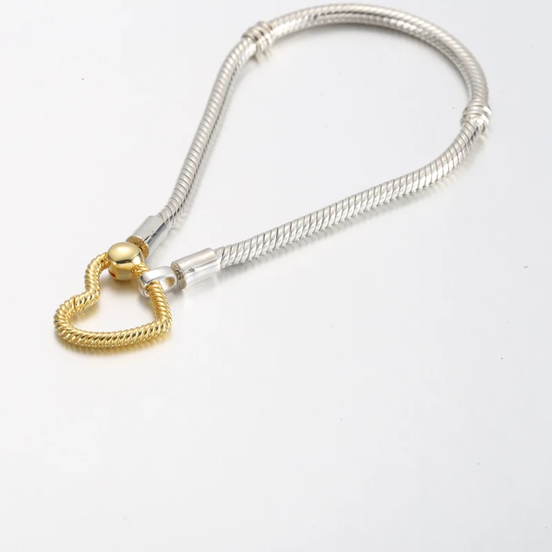 (imagem para) Bracelete Pandora Moments Coração com Fecho em Corrente Snake - 569539C00 - Visualizar 5