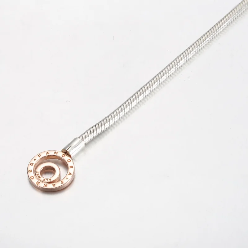 (imagem para) Bracelete Pandora Moments Duplo Tom Logo T-Bar Corrente Snake - 582309C00 - Visualizar 4