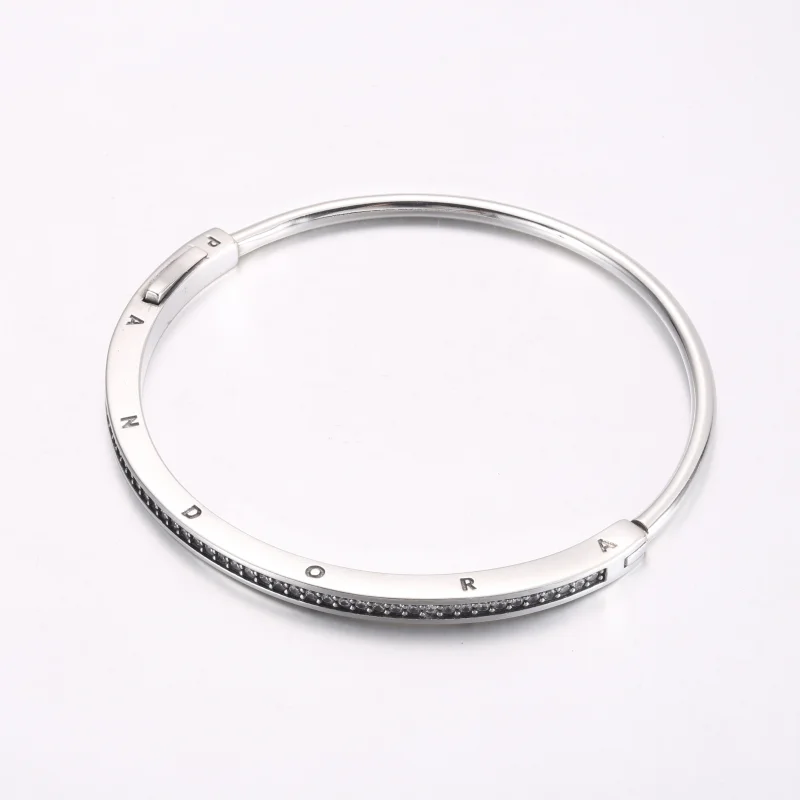 (imagem para) Bracelete Pandora Signature I-D Pavé - 592313C01 - Visualizar 2