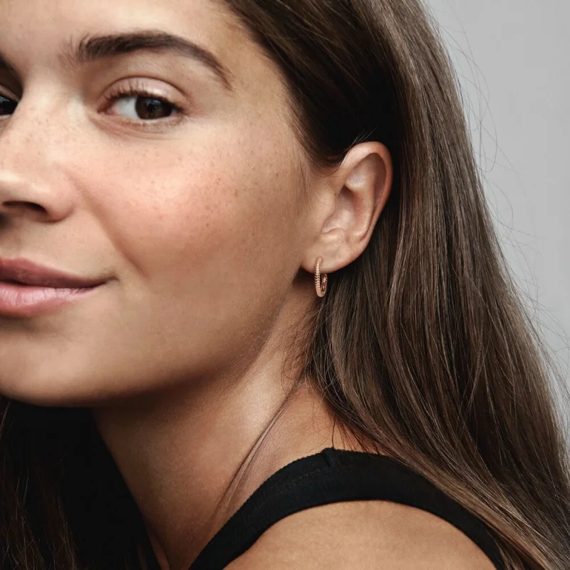 (imagem para) Brincos Argola com Charm Pequeno Pandora Moments - 282728C00 - Visualizar 2