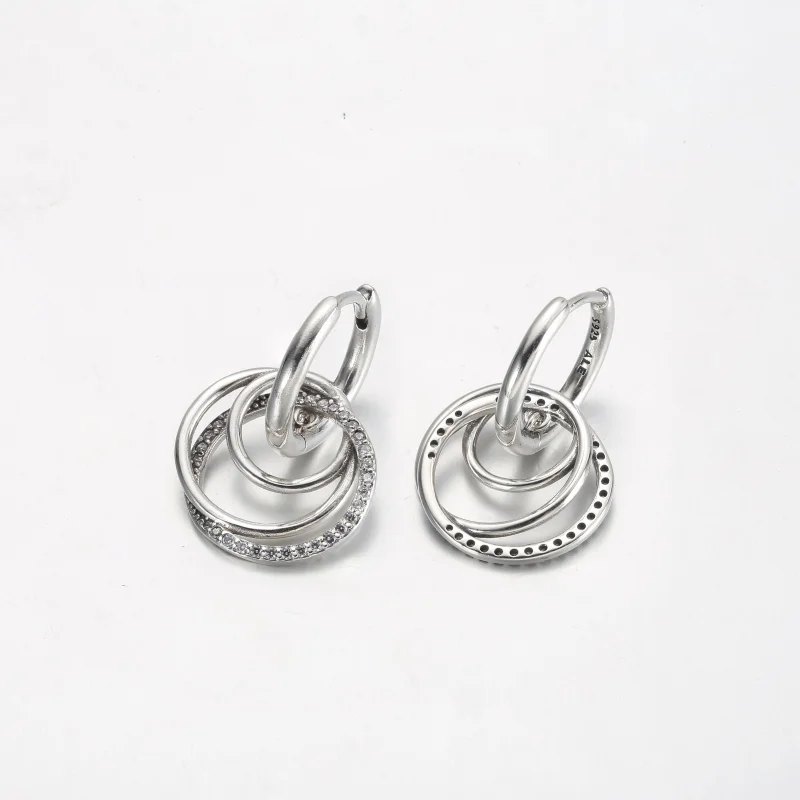 (imagem para) Brincos Argola Família Sempre Unida Pandora - 291156C01 - Visualizar 3