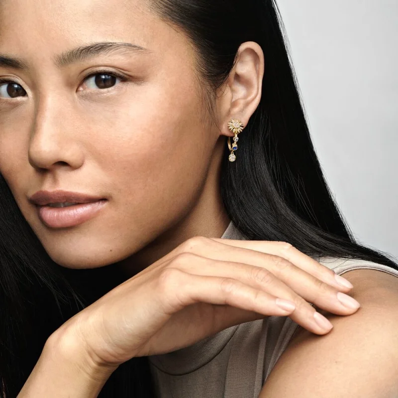 (imagem para) Brincos Argola Sistema Solar Brilhante Duas Cores - 262842C01 - Visualizar 2