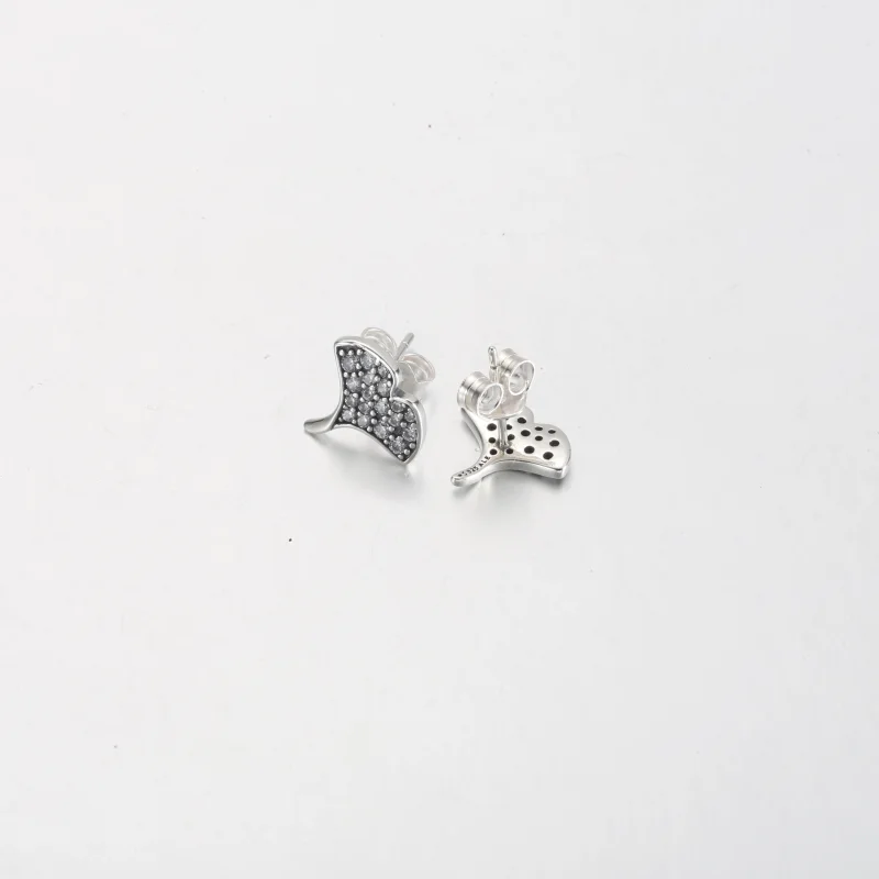 (imagem para) Brincos de argola Pandora Ginkgo em prata esterlina - 292439C01 - Visualizar 4