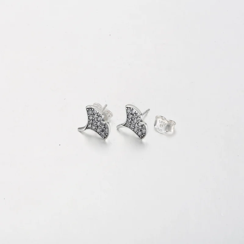 (imagem para) Brincos de argola Pandora Ginkgo em prata esterlina - 292439C01 - Visualizar 5