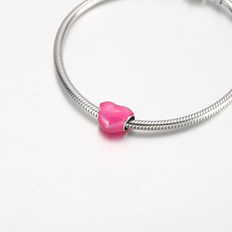 (imagem para) Charm Coração Metálico Rosa Pandora - 799291C03 - Visualizar 5