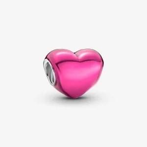 (imagem para) Charm Coração Metálico Rosa Pandora - 799291C03