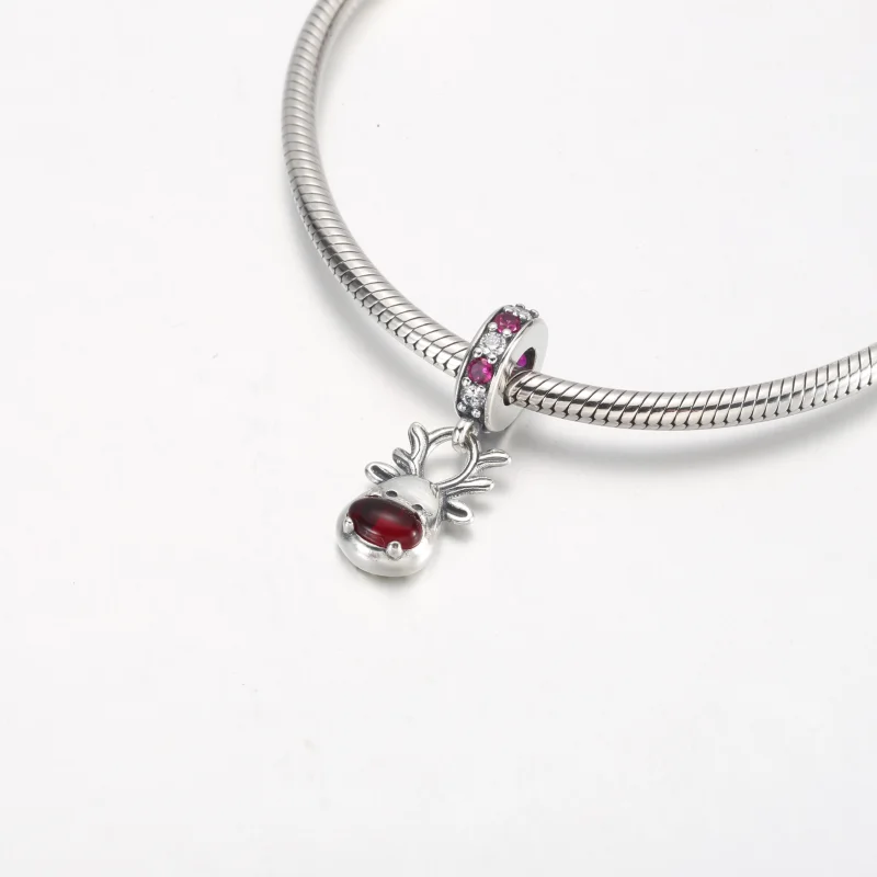 (imagem para) Charm de Pendente Murano Rena do Nariz Vermelho Pandora - 792330C01 - Visualizar 4