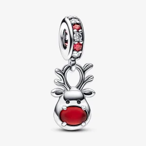 (imagem para) Charm de Pendente Murano Rena do Nariz Vermelho Pandora - 792330C01