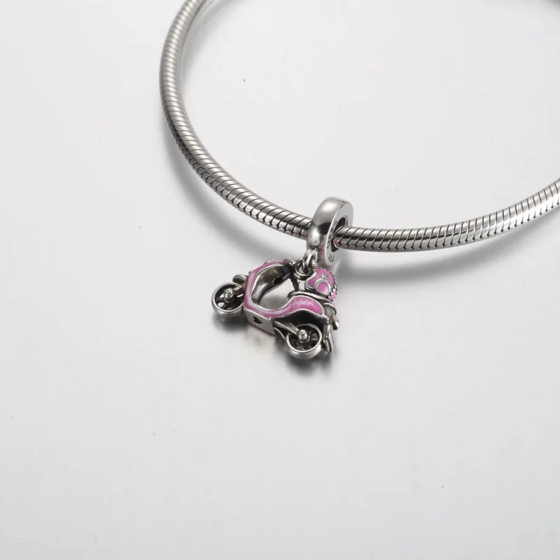(imagem para) Charm de Pingente de Scooter Rosa Pandora - 791057C01 - Visualizar 5