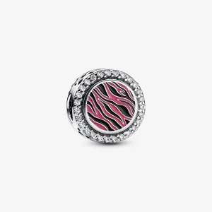 (imagem para) Charm de prata esterlina com estampa de zebra rosa Pandora - 792016CZ_E026