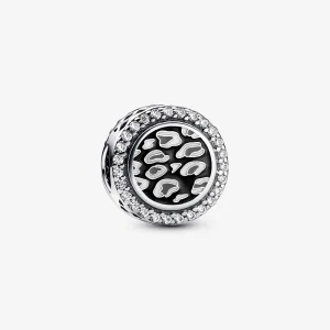 (imagem para) Charm de Prata Esterlina Estampa Leopardo Preto Pandora - 792016CZ_E023