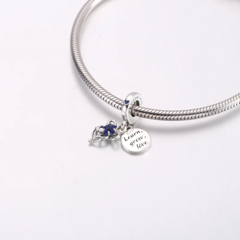 (imagem para) Charm Duplo de Flor Desabrochando Pandora - 792293C01 - Visualizar 4