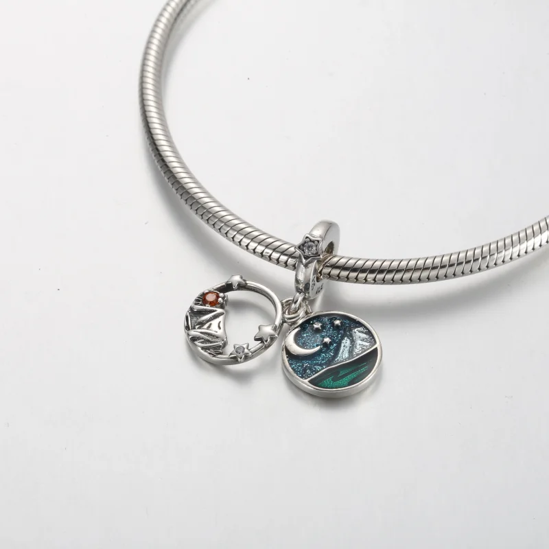 (imagem para) Charm Duplo Pandora Acampamento Céu Noturno - 791686C01 - Visualizar 4