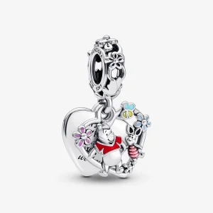 (imagem para) Charm Duplo Pandora Disney Ursinho Pooh e Leitão Pingente Duplo - 792214C01