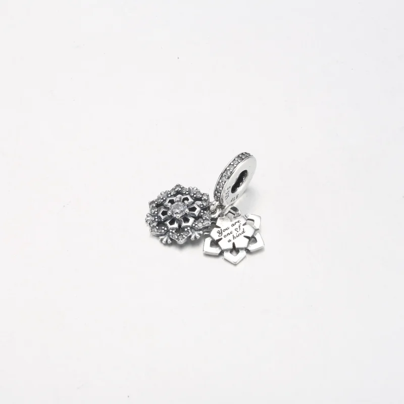 (imagem para) Charm Duplo Pingente Floco de Neve Pandora Cintilante - 792355C01 - Visualizar 2
