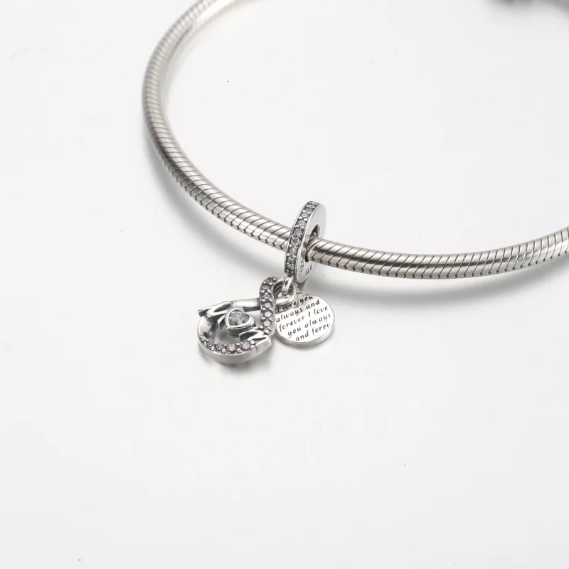 (imagem para) Charm Duplo Pingente Infinito Pavé para Mãe Pandora - 791468C01 - Visualizar 4